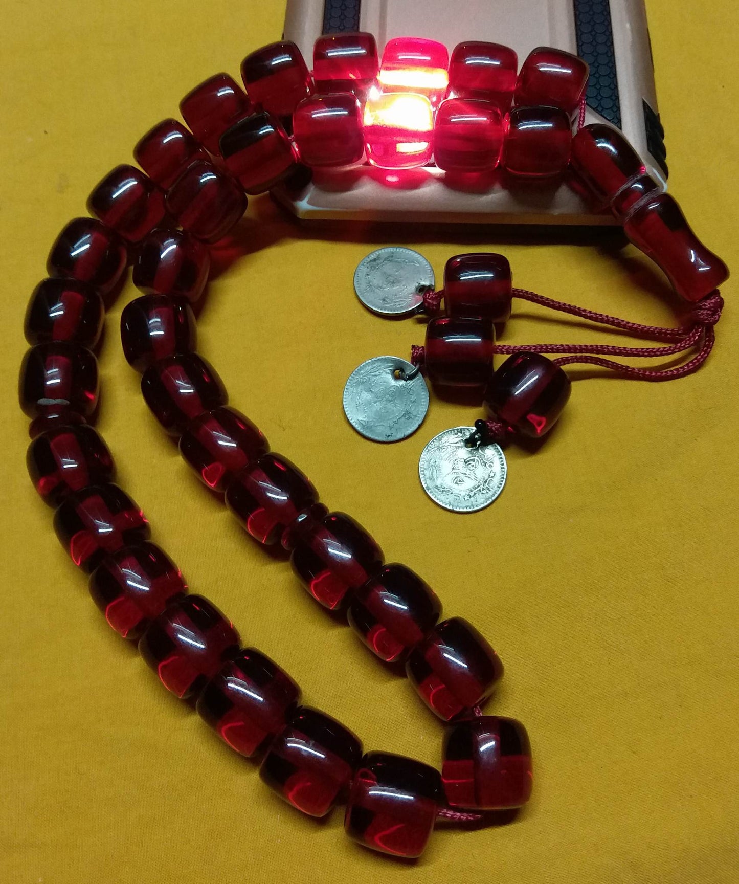 Authentic Ottoman Tassel from 1325- Ottoman Cherry Faturan Prayer Bead