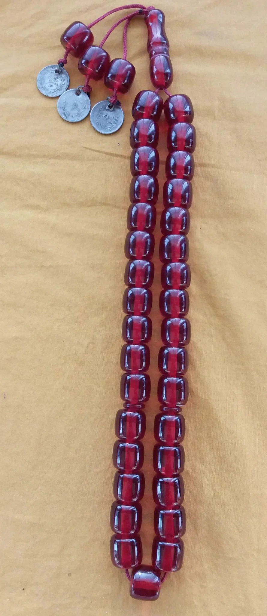 Authentic Ottoman Tassel from 1325- Ottoman Cherry Faturan Prayer Bead