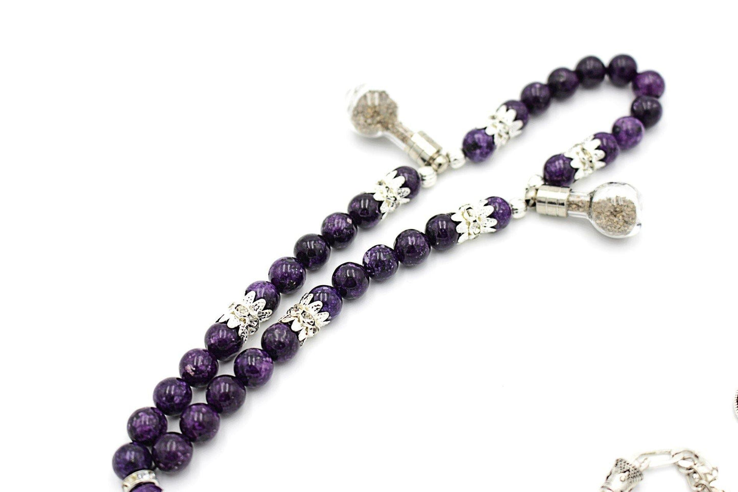 Amethyst prayer beads gemstones tesbih tasbeeh mala luxury jewellery silver