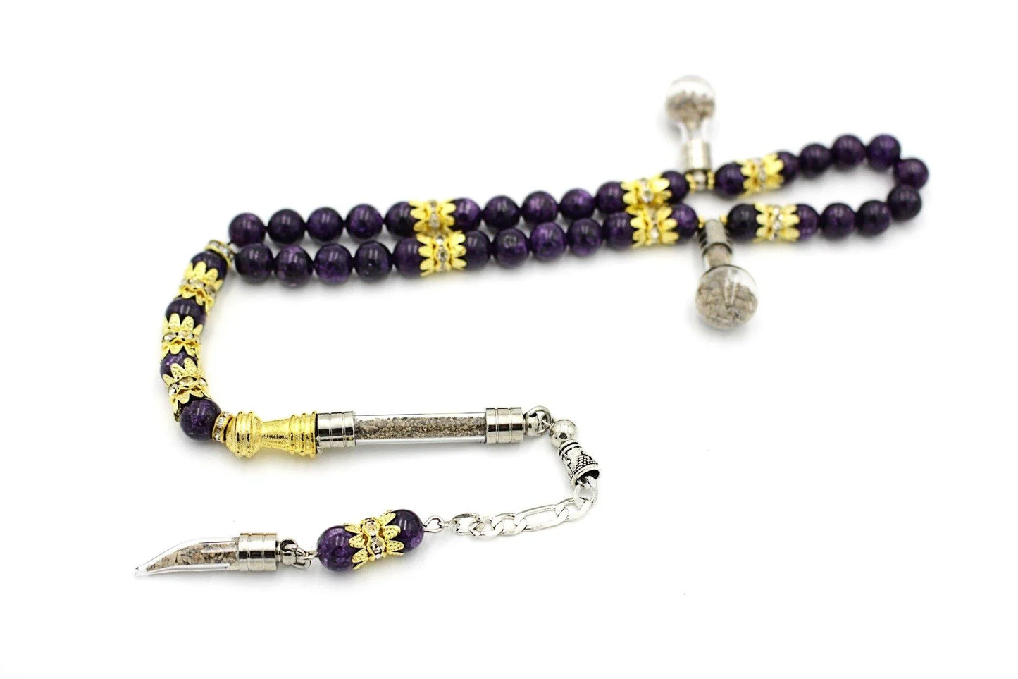 Amethyst prayer beads gemstones tesbih tasbeeh mala luxury jewellery silver