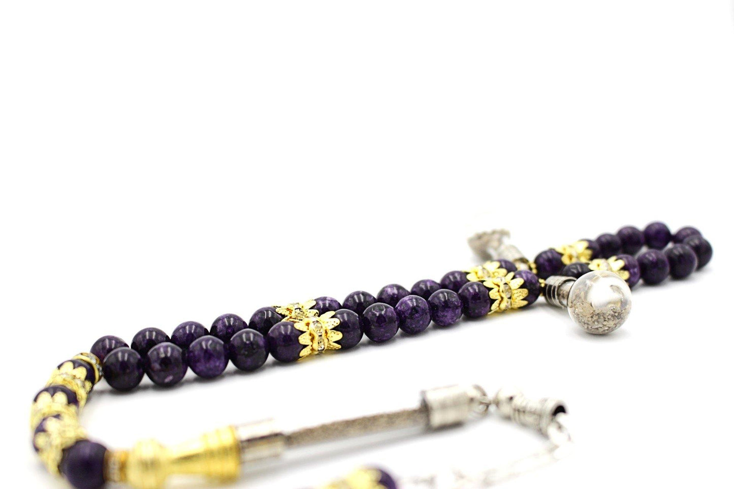 Amethyst prayer beads gemstones tesbih tasbeeh mala luxury jewellery silver