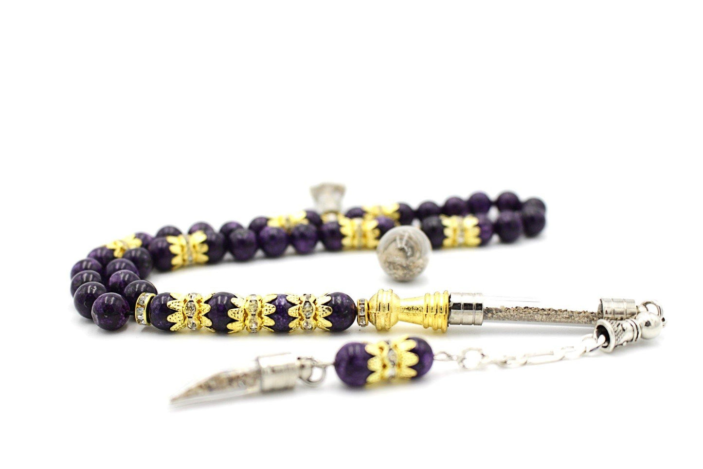 Amethyst prayer beads gemstones tesbih tasbeeh mala luxury jewellery silver