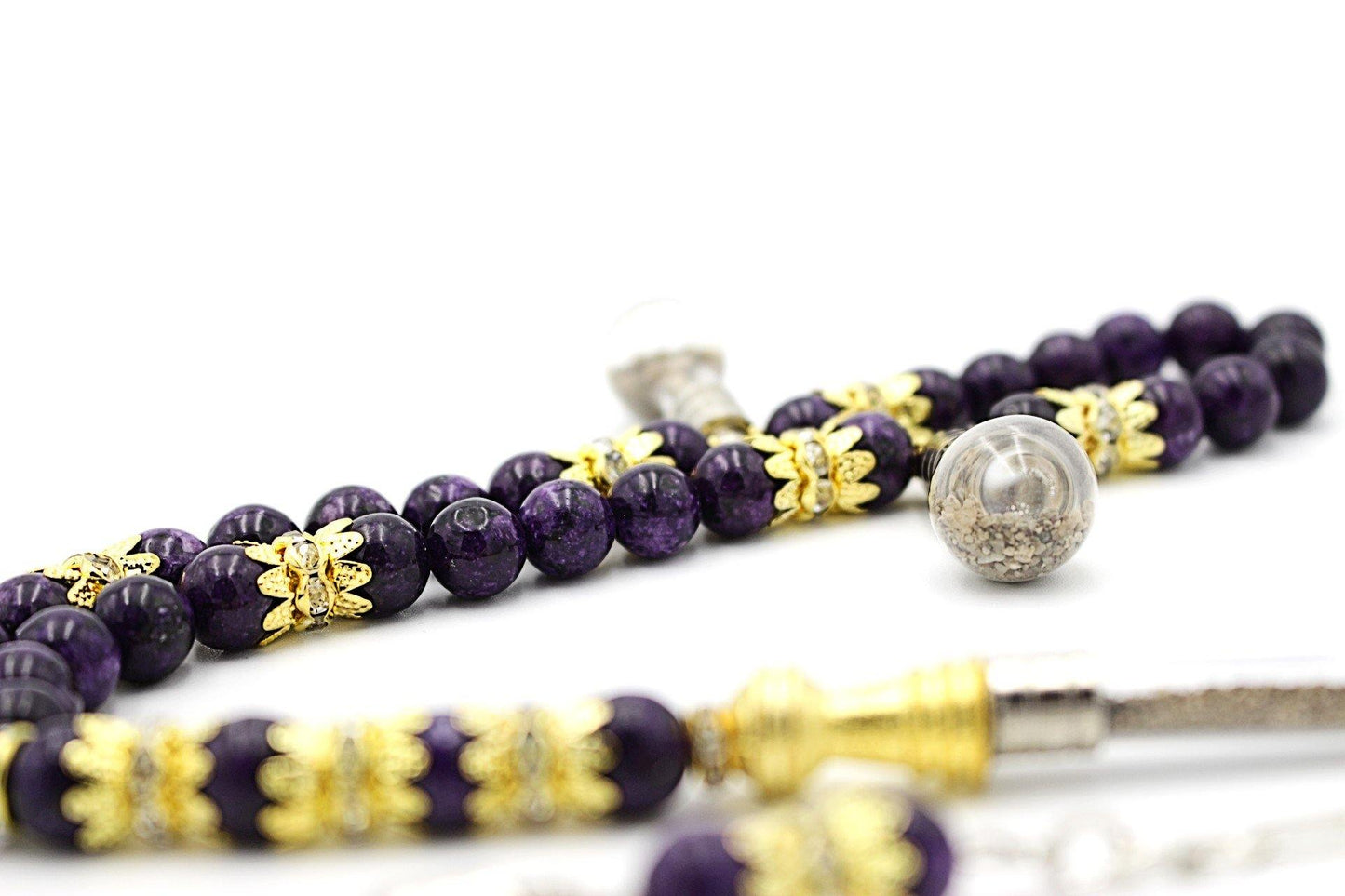 Amethyst prayer beads gemstones tesbih tasbeeh mala luxury jewellery silver