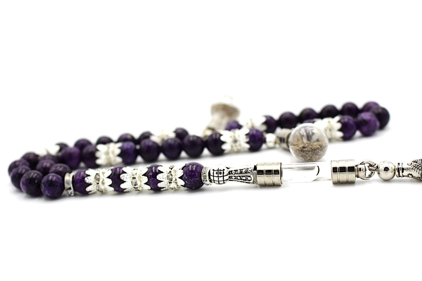 Amethyst prayer beads gemstones tesbih tasbeeh mala luxury jewellery silver