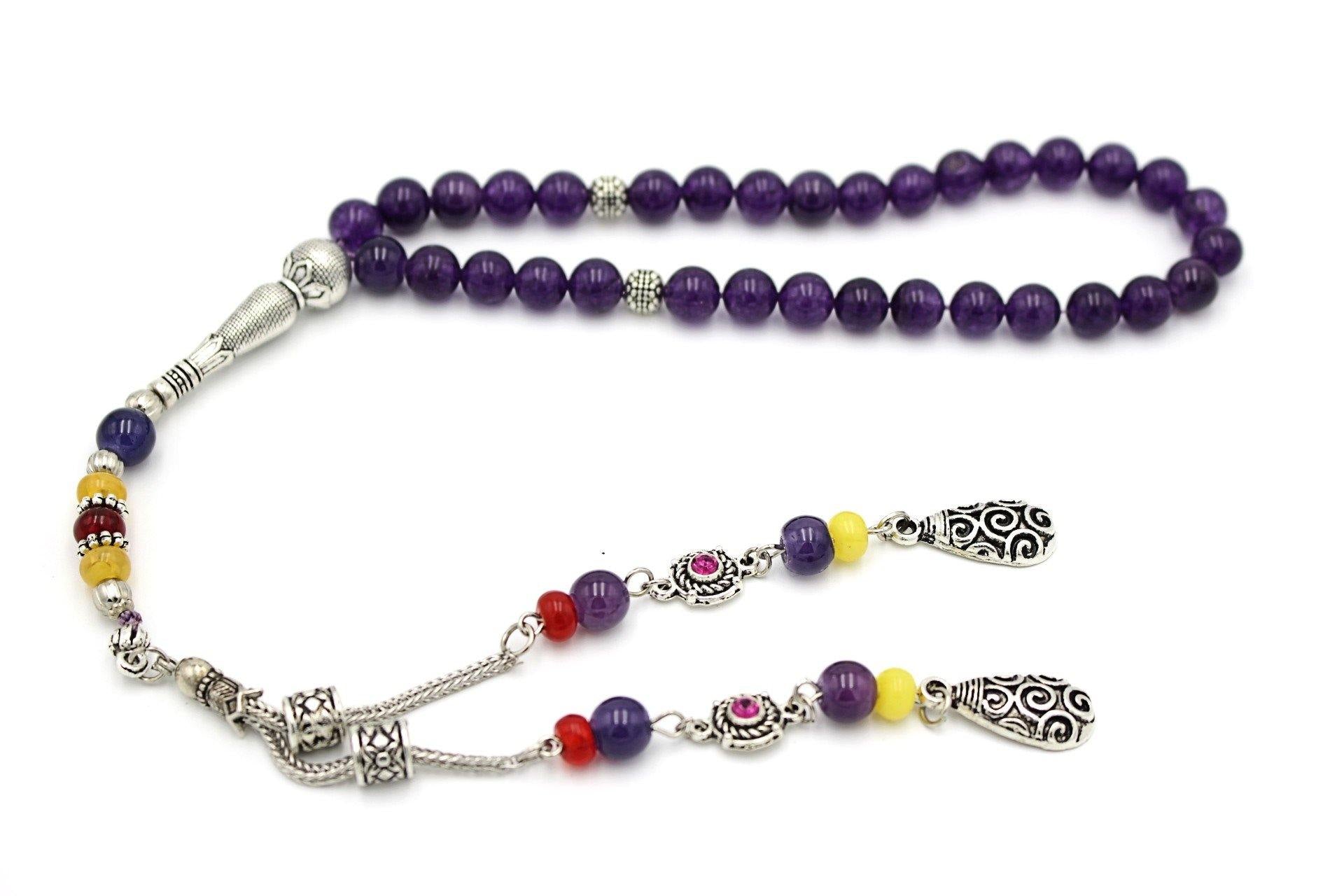 prayer beads gemstones Amethyst luxury tesbih