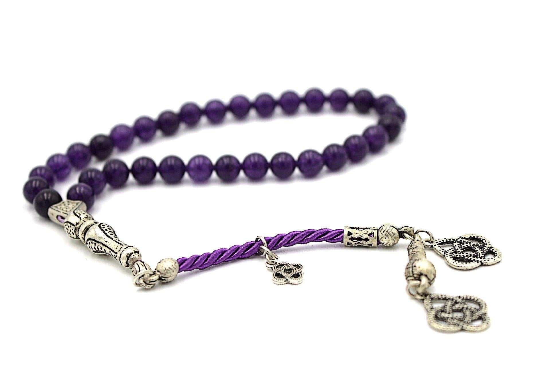 prayer beads gemstones Amethyst luxury tesbih