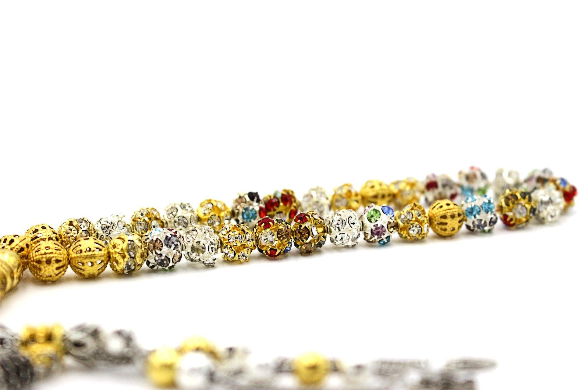prayer beads gemstones silver jewellery crystals luxury tesbih