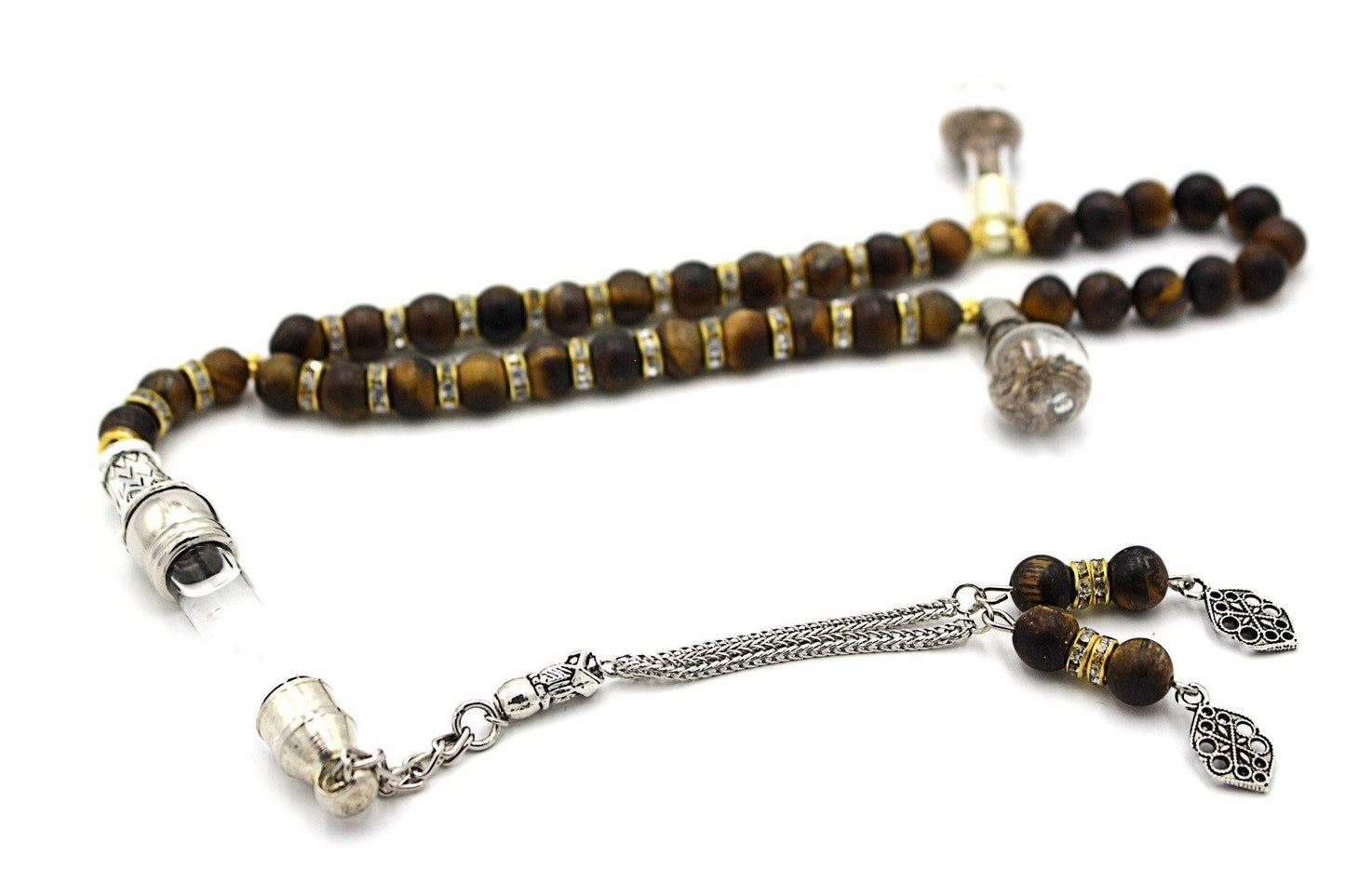 Bronzite prayer beads gemstones silver jewellery luxury tesbih