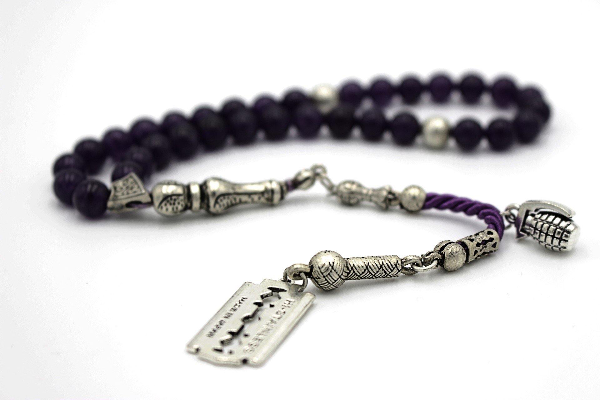 prayer beads gemstones Amethyst luxury tesbih