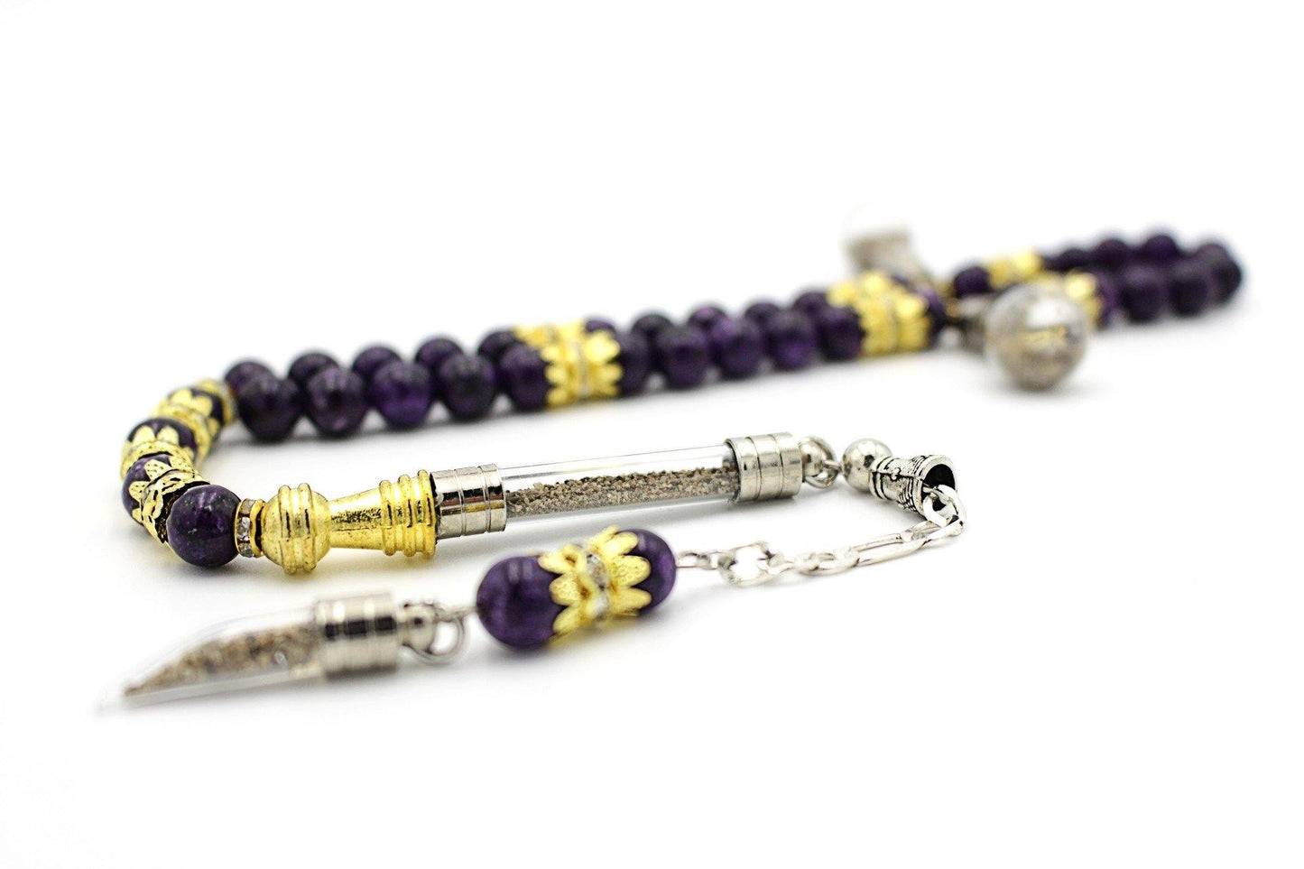 Amethyst prayer beads gemstones tesbih tasbeeh mala luxury jewellery silver
