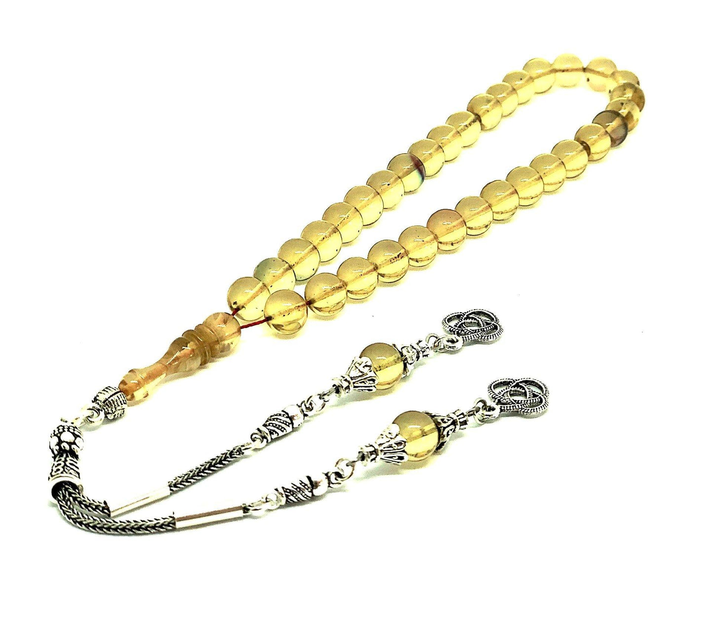Transparent Amber Prayer Beads Kehribar Tesbih UK