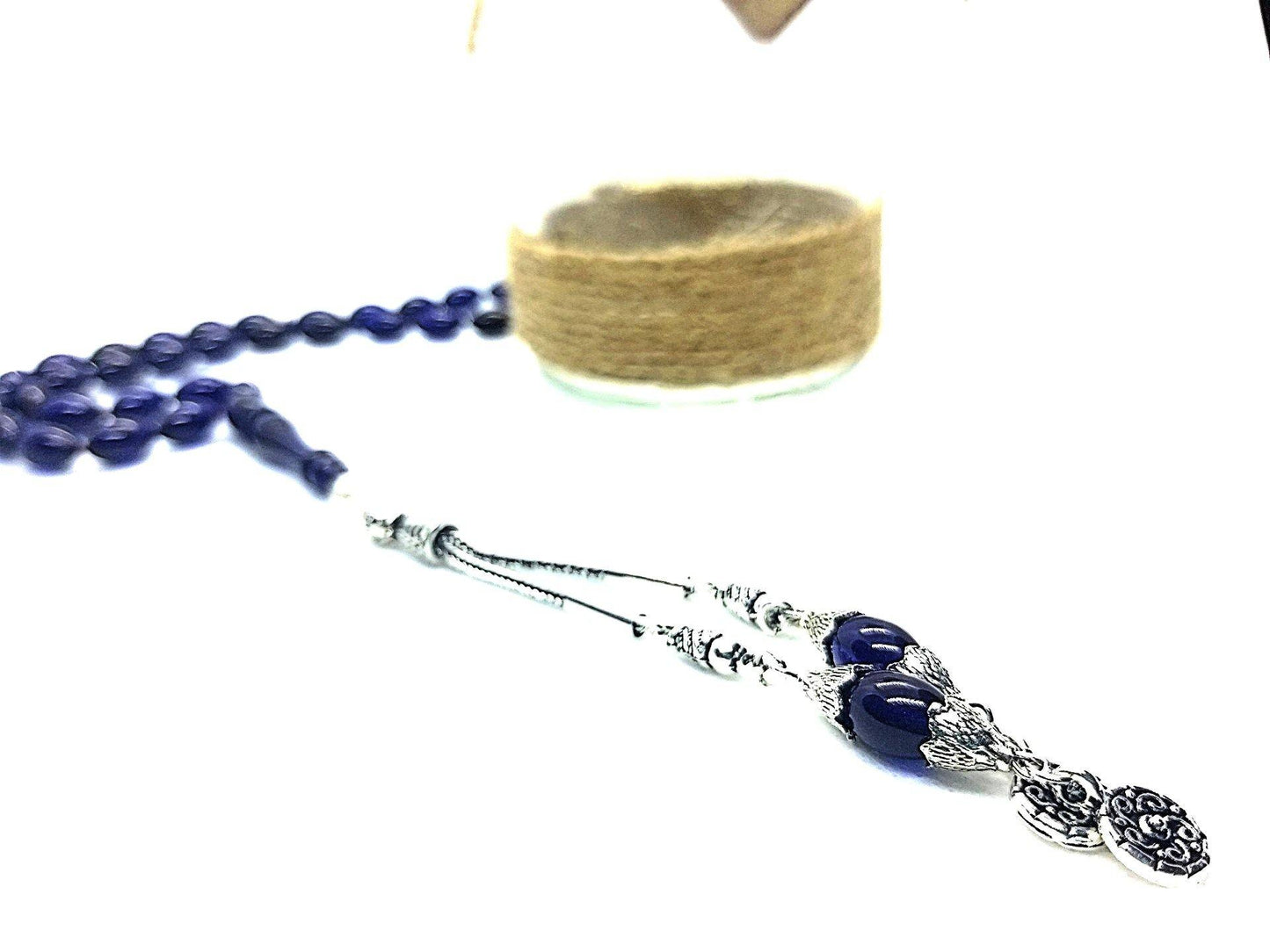 Berry Blue Prayer Beads, Kehribar Tesbih