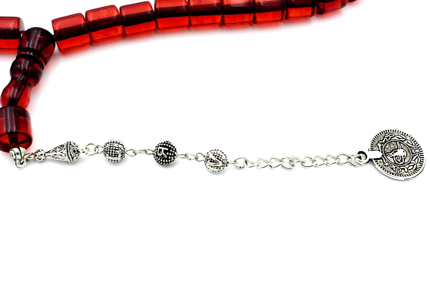 Cherry Red Faturan Prayer Beads, Tasbih