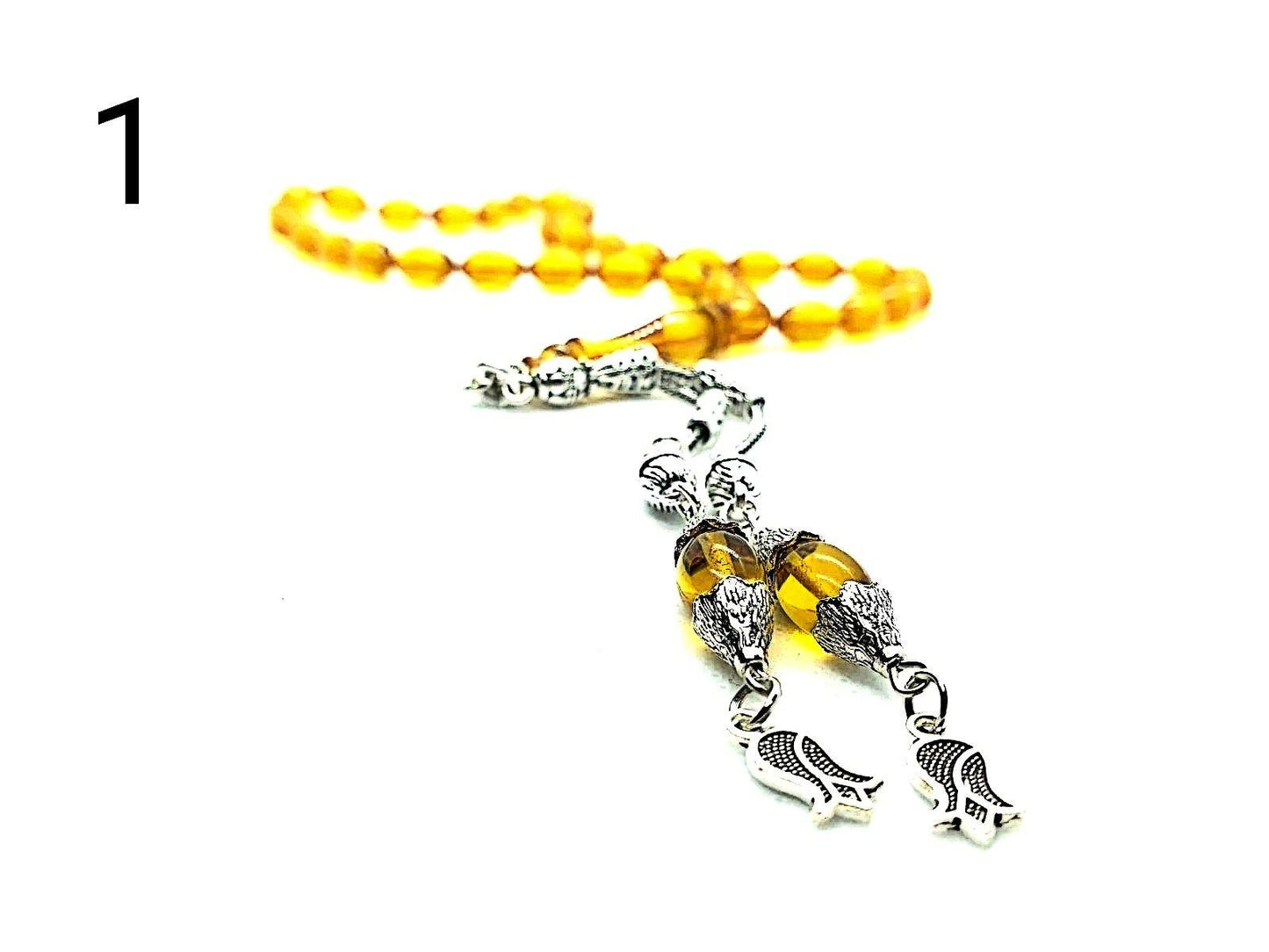 Amber Splash Prayer Beads