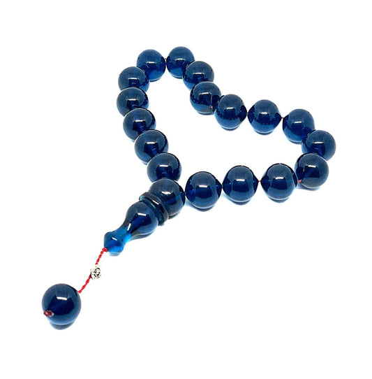 Rosario de ámbar azul marino y tasbih