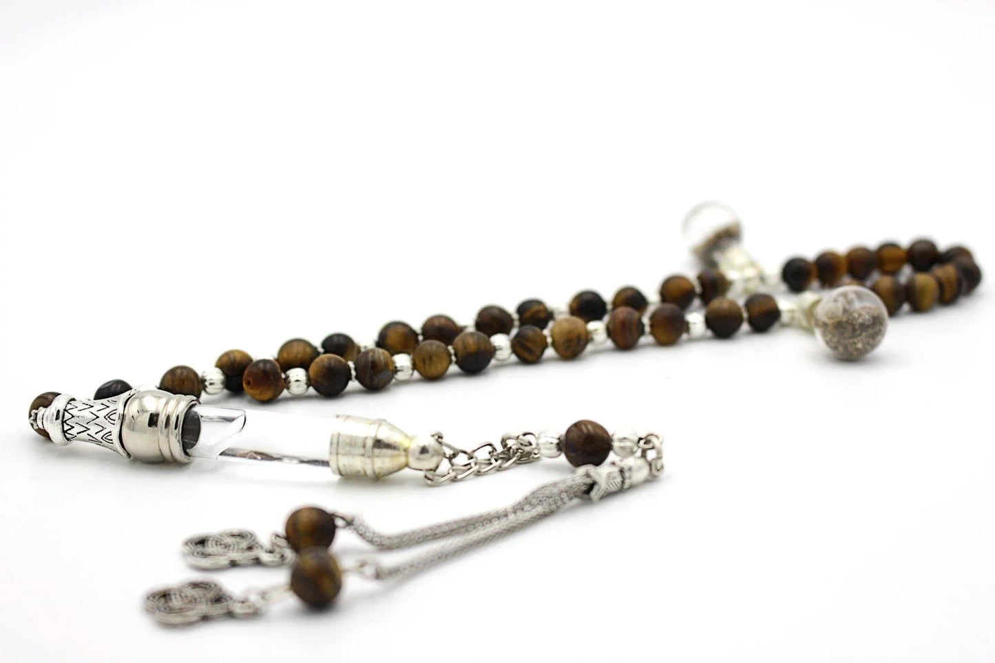 Bronzite prayer beads gemstones silver jewellery luxury tesbih