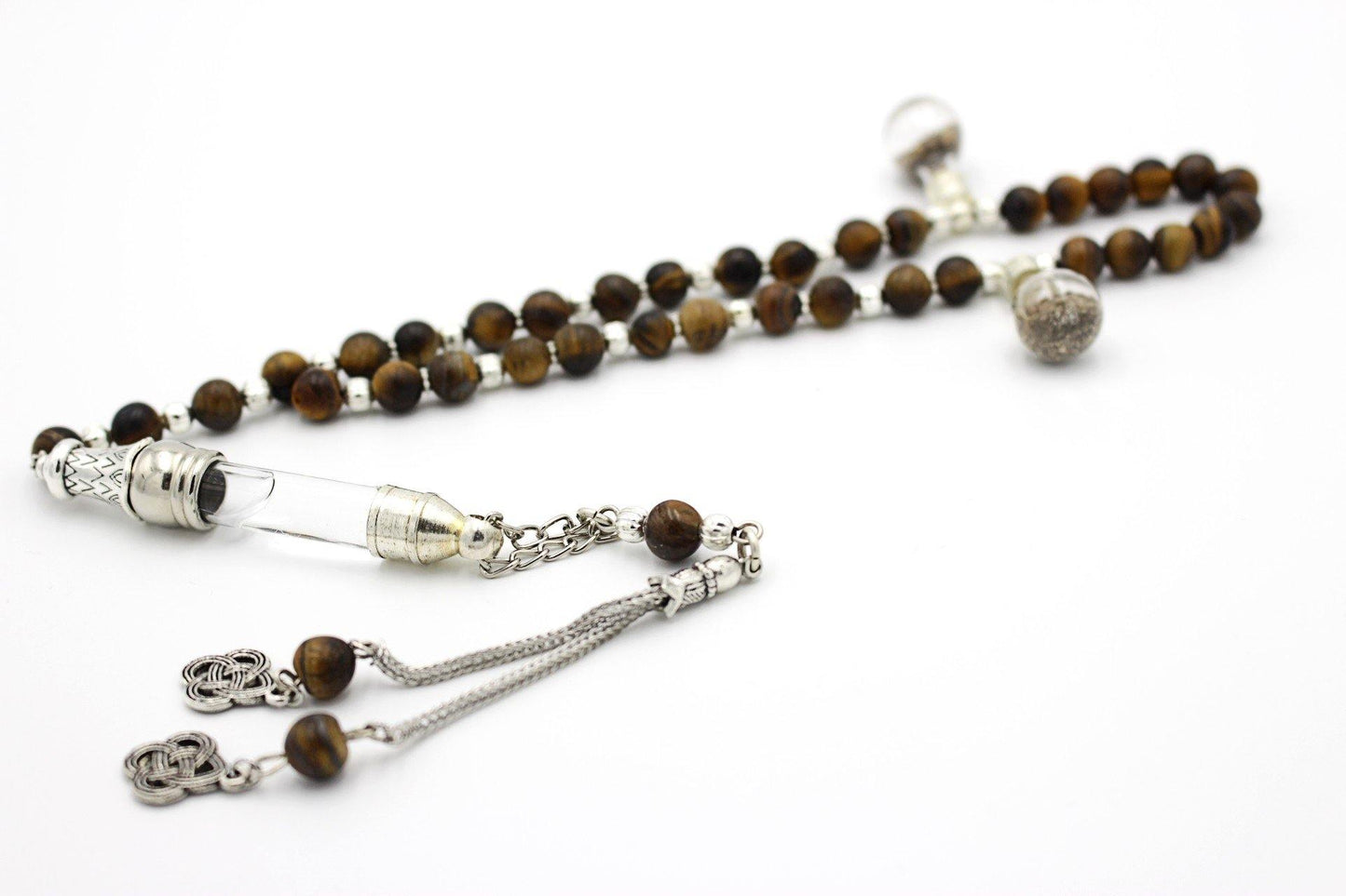 Bronzite prayer beads gemstones silver jewellery luxury tesbih