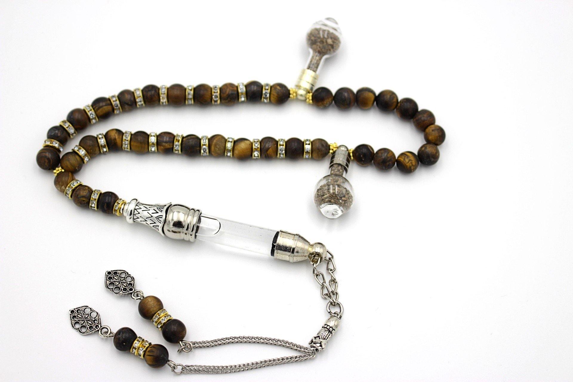 Bronzite prayer beads gemstones silver jewellery luxury tesbih