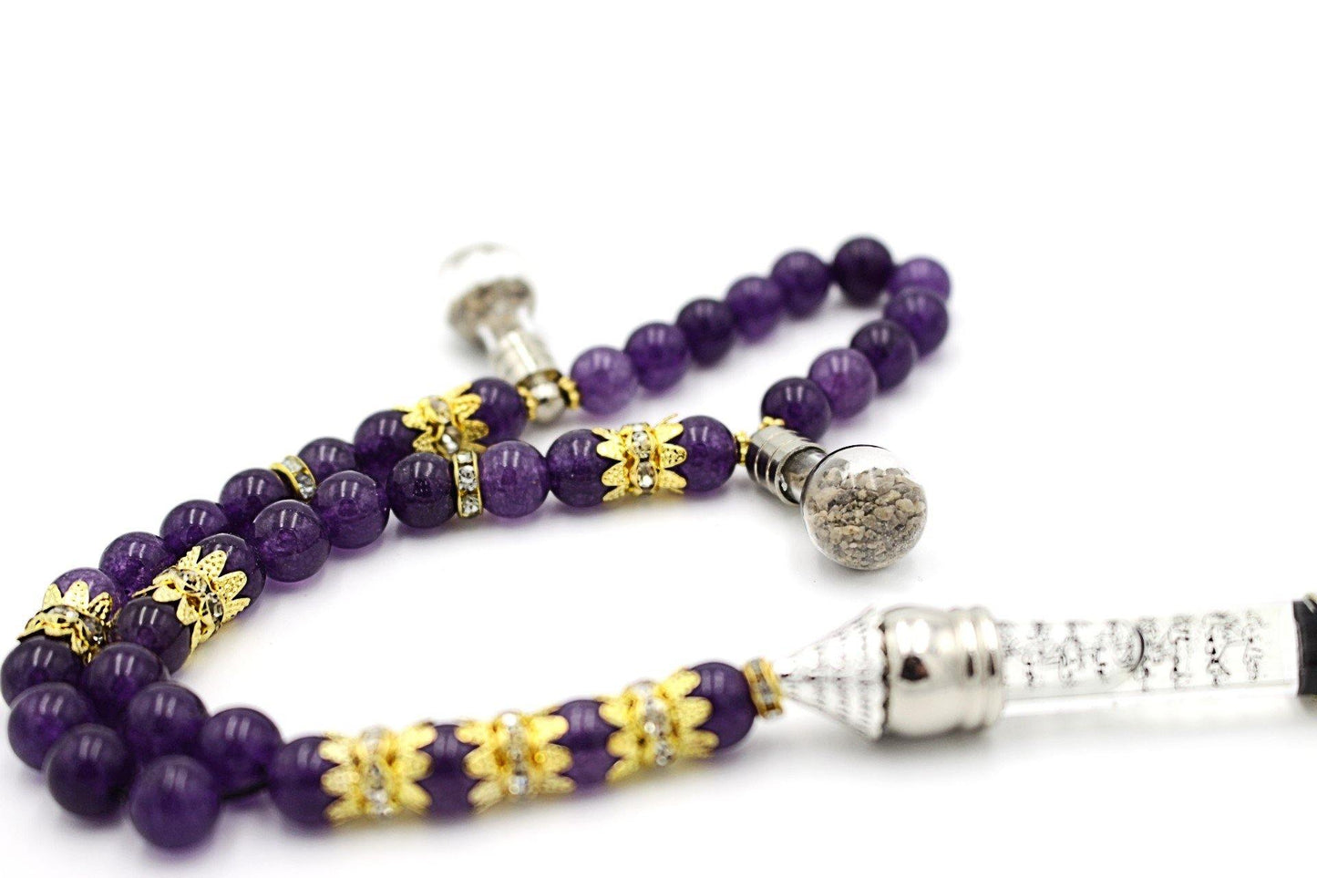 Amethyst prayer beads gemstones tesbih tasbeeh mala luxury jewellery silver