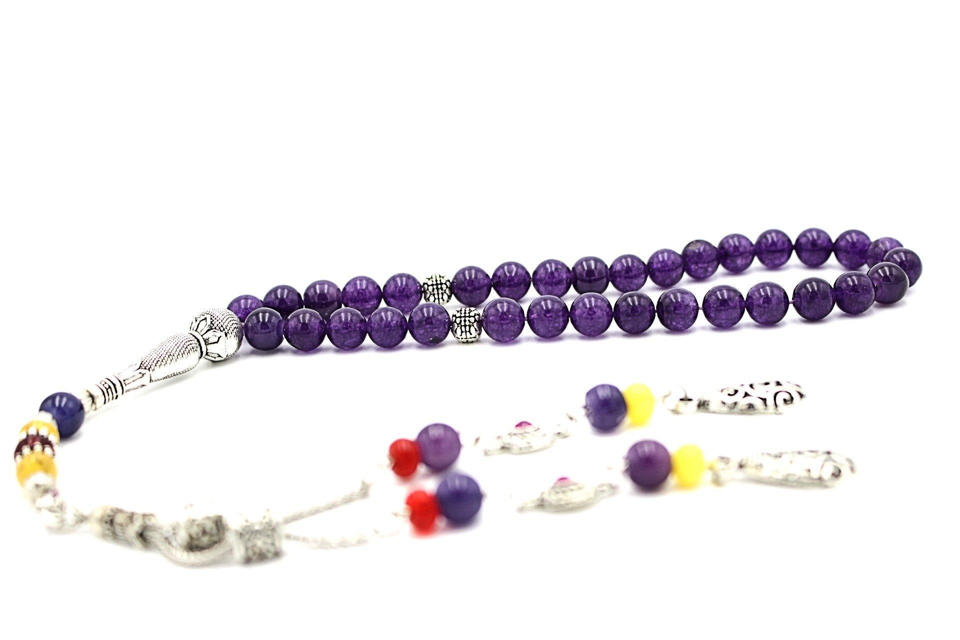 prayer beads gemstones Amethyst luxury tesbih