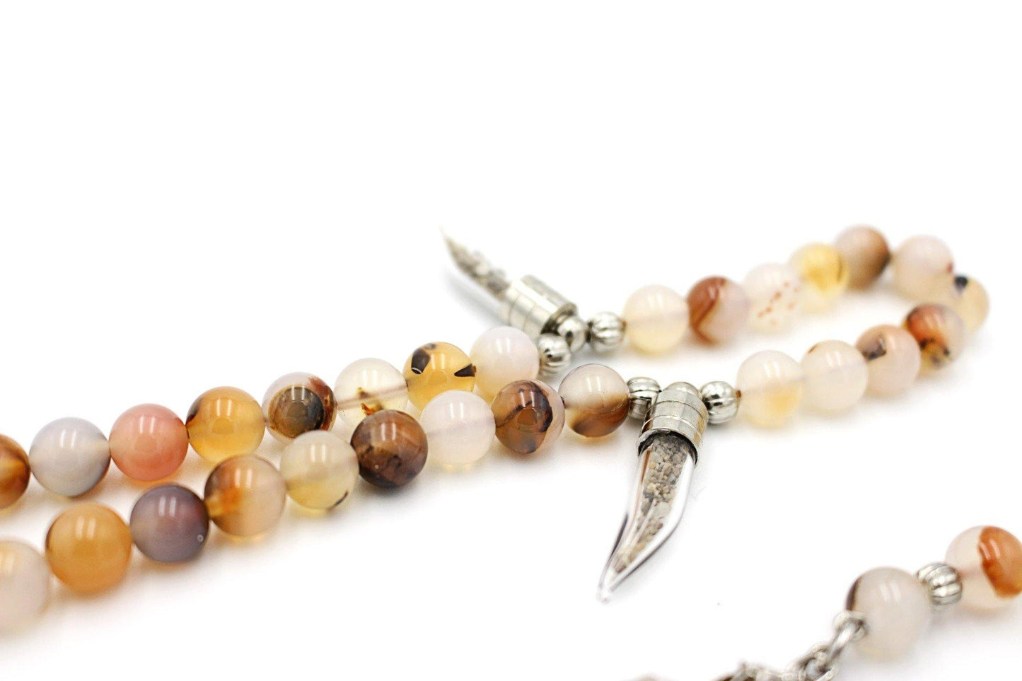 Agate prayer beads gemstones tesbih tasbeeh mala luxury jewellery silver