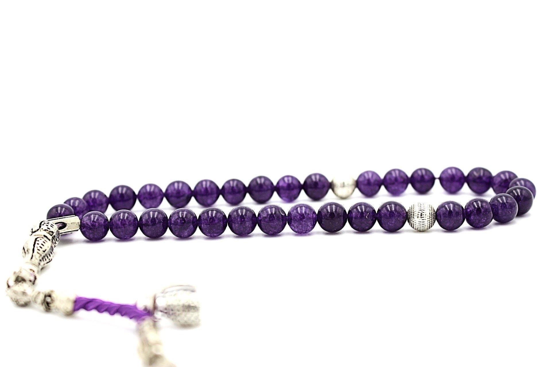 prayer beads gemstones Amethyst luxury tesbih