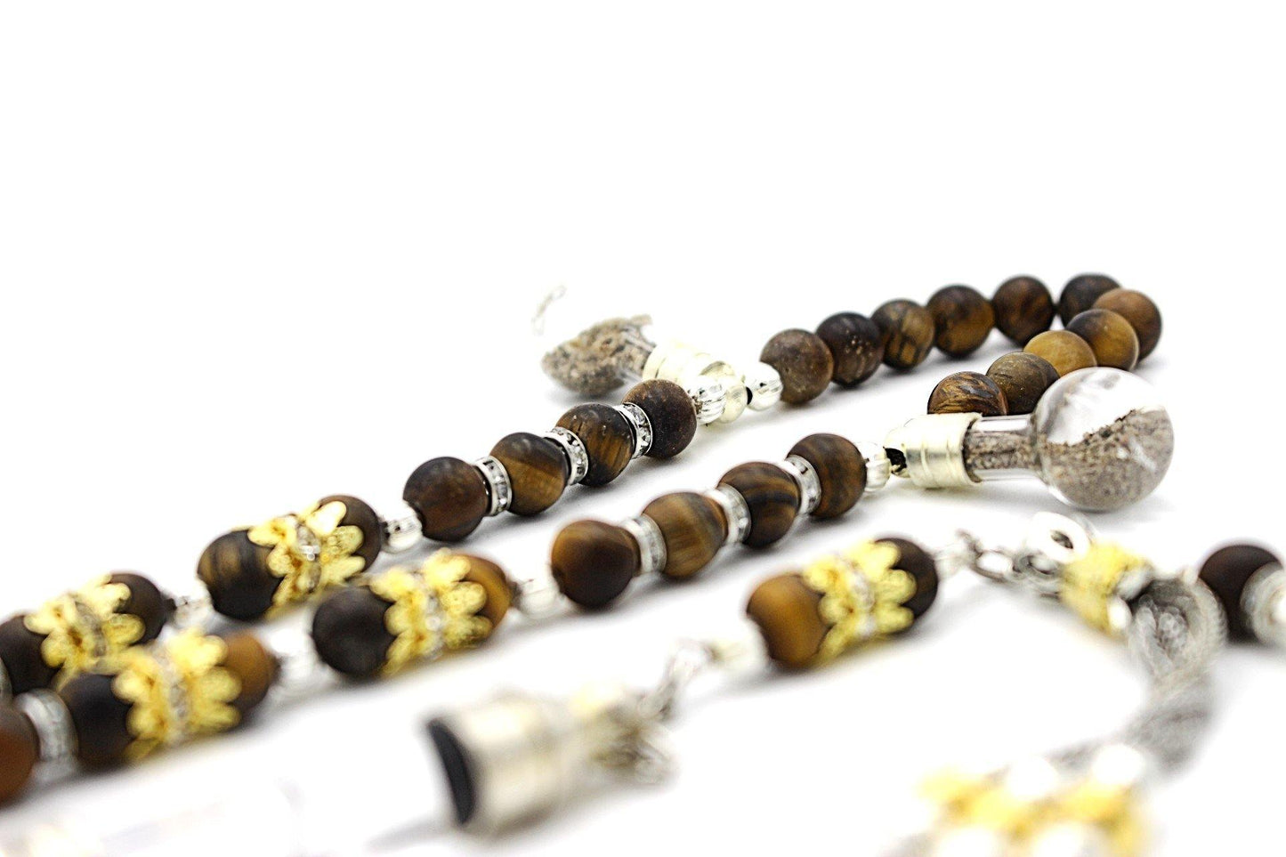 Bronzite prayer beads gemstones silver jewellery luxury tesbih