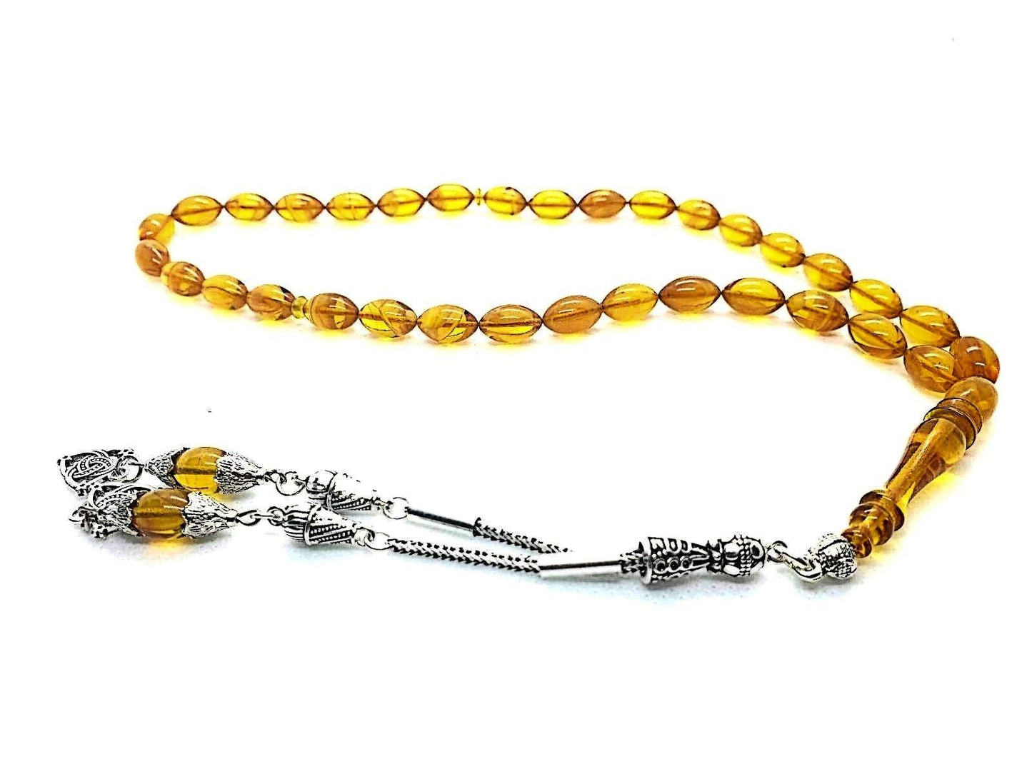Amber Splash Prayer Beads