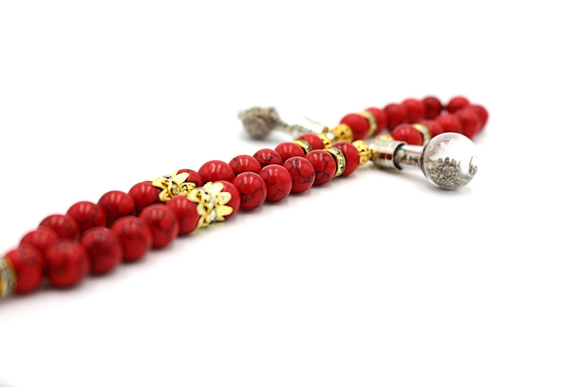 coral prayer beads gemstones tesbih tasbeeh mala luxury jewellery silver