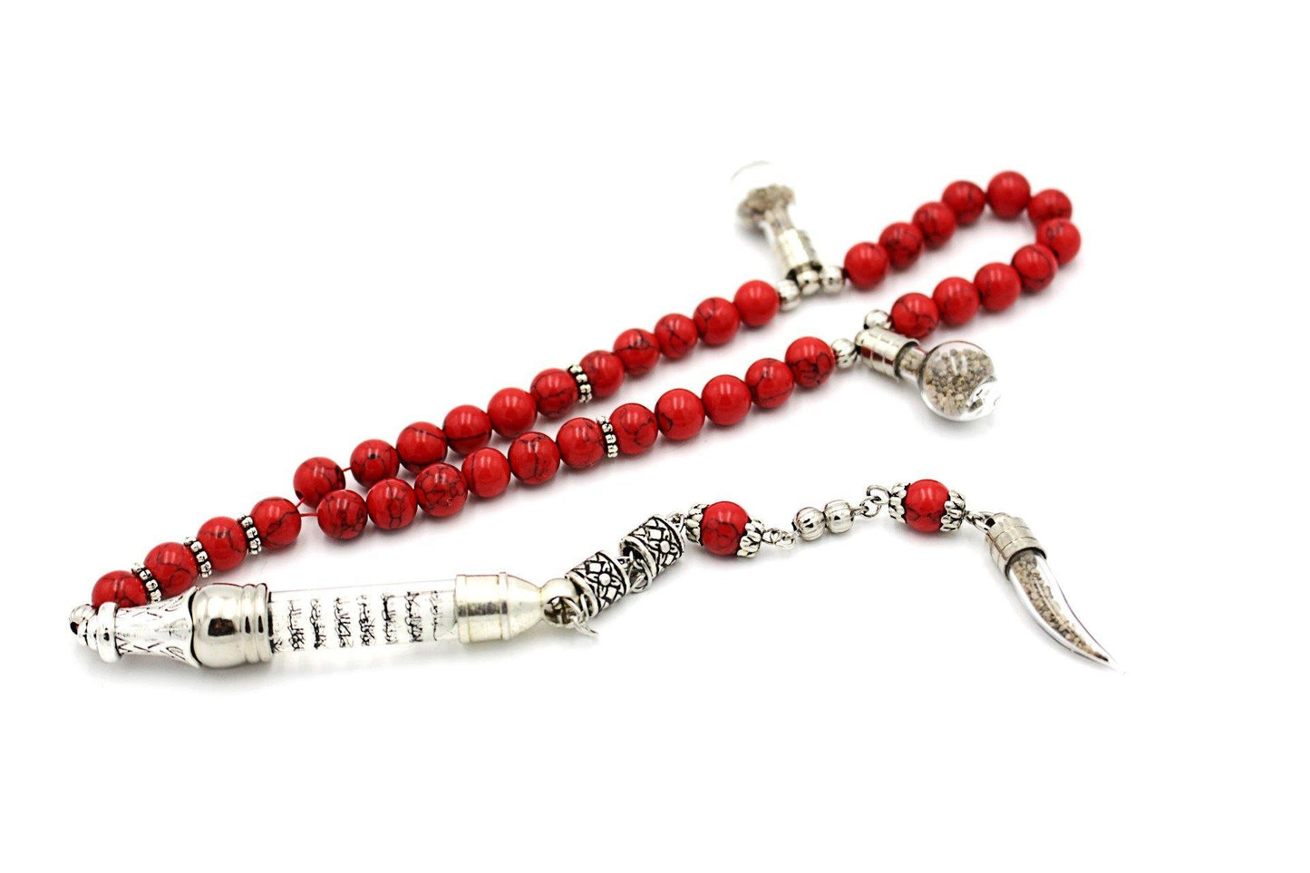 coral prayer beads gemstones tesbih tasbeeh mala luxury jewellery silver