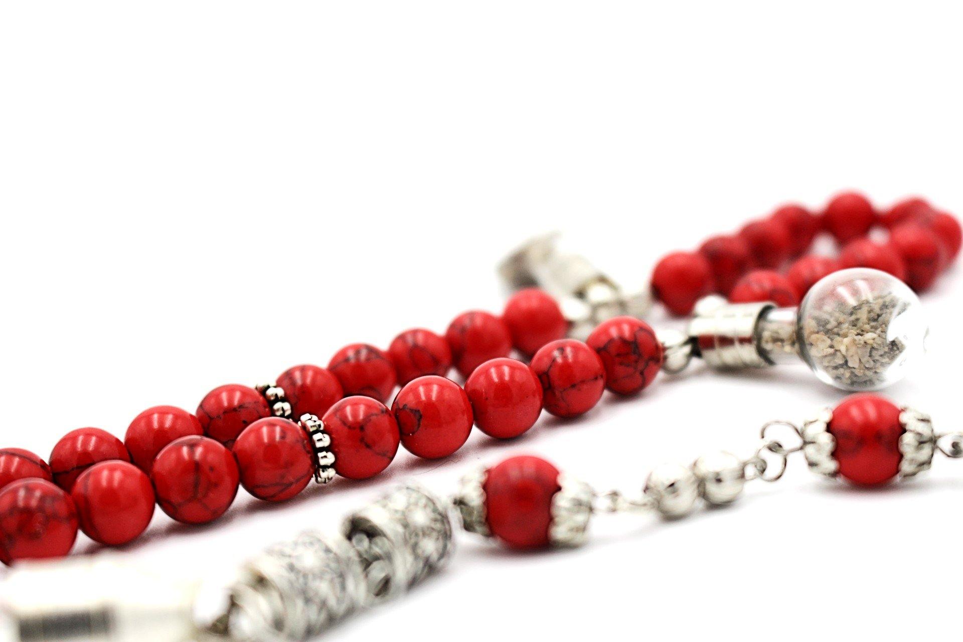 Coral prayer outlet beads