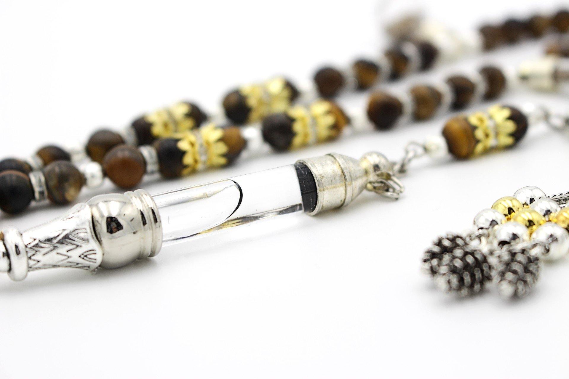 Bronzite prayer beads gemstones silver jewellery luxury tesbih