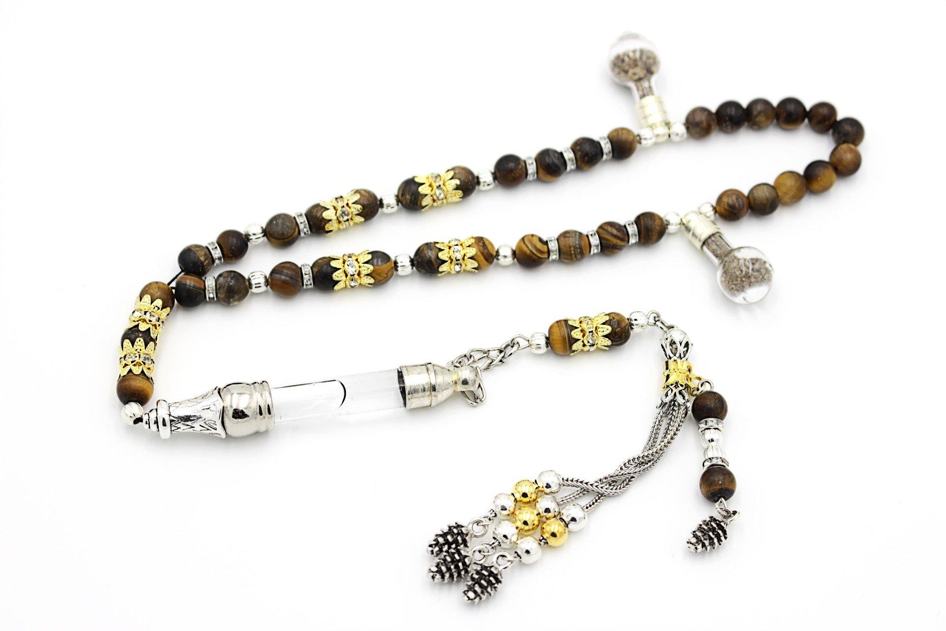 Bronzite prayer beads gemstones silver jewellery luxury tesbih